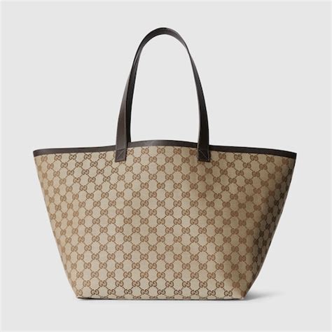 Gucci Totissima medium tote bag in beige and ebony GG 